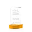 Heathrow Amber on Alberton Base Rectangle Crystal Award