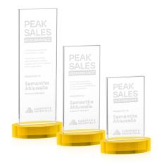 Heathrow Gold on Alberton Base Rectangle Crystal Award - Corporate Awards