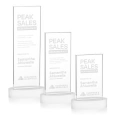Heathrow White on Alberton Base Rectangle Crystal Award - Corporate Awards