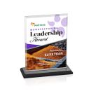 Vitalia Full Color Black Rectangle Crystal Award