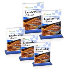 Vitalia Full Color Blue Rectangle Crystal Award - Corporate Awards