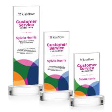Heathrow Full Color Clear on Alberton Base Rectangle Crystal Award - Full Color Awards