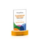 Heathrow Full Color Amber on Alberton Base Rectangle Crystal Award