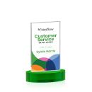 Heathrow Full Color Green on Alberton Base Rectangle Crystal Award