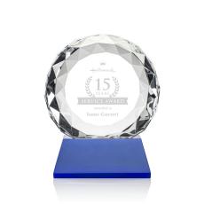 Seville Blue on Newhaven Base Circle Crystal Award - Crystal Awards