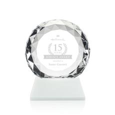 Seville White on Cleveland Base Circle Crystal Award - Newest Additions