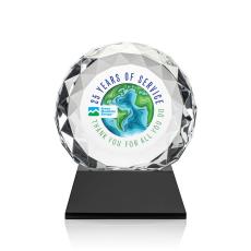 Seville Full Color Black on Cleveland Base Circle Crystal Award - Full Color Awards