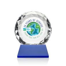 Seville Full Color Blue on Cleveland Base Circle Crystal Award - Full Color Awards