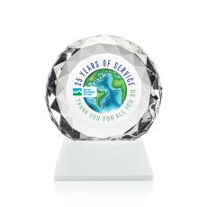 Seville Full Color White on Cleveland Base Circle Crystal Award - Crystal Diamond Awards