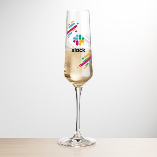 Corporate Recognition Gifts - Etched Barware - Tucson Flute - Full Color