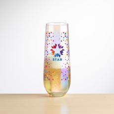 Miami Stemless Flute - Full Color - Etched Barware