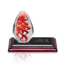 Helix Glass on Rosewood Base Award - Art Glass Awards