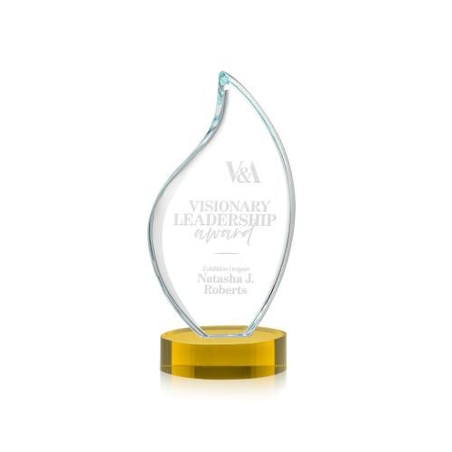 Corporate Awards - Crystal Awards - Odessy Gold on Alberton Base Flame Crystal Award