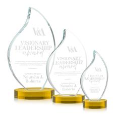 Odessy Gold on Alberton Base Flame Crystal Award - Crystal Flame Awards