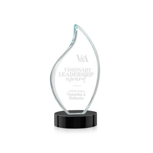 Corporate Awards - Crystal Awards - Odessy Black on Alberton Base Flame Crystal Award
