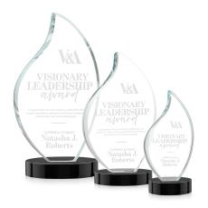 Odessy Black on Alberton Base Flame Crystal Award - Crystal Flame Awards