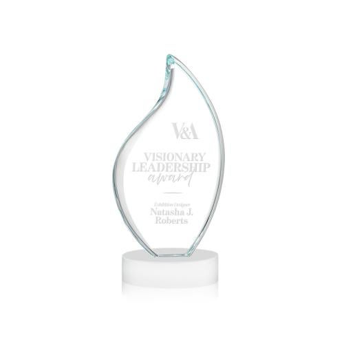 Corporate Awards - Crystal Awards - Odessy White on Alberton Base Flame Crystal Award