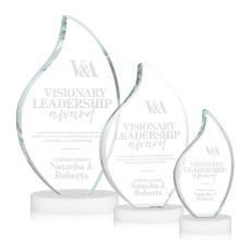 Odessy White on Alberton Base Flame Crystal Award - Crystal Flame Awards