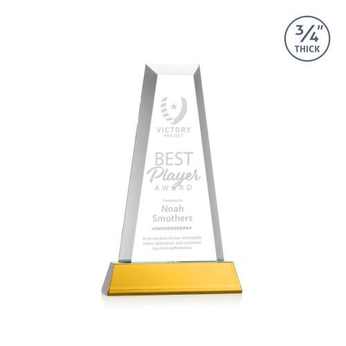 Corporate Awards - Crystal Awards - Imperial Tower on Newhaven Base - Amber