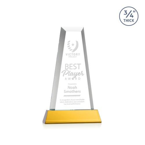 Corporate Awards - Crystal Awards - Imperial Tower on Newhaven Base - Amber