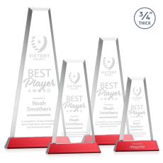 Imperial Tower on Newhaven Base - Red - Colored Glass Awards