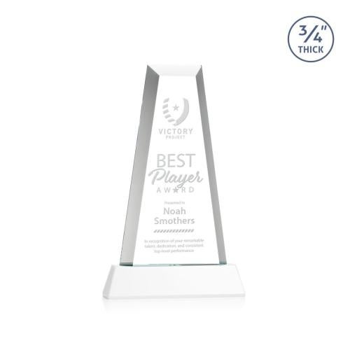 Corporate Awards - Crystal Awards - Imperial Tower on Newhaven Base - White
