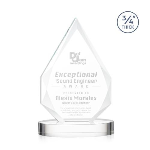 Corporate Awards - Crystal Awards - Hawthorne Clear on Alberton Base Peak Crystal Award