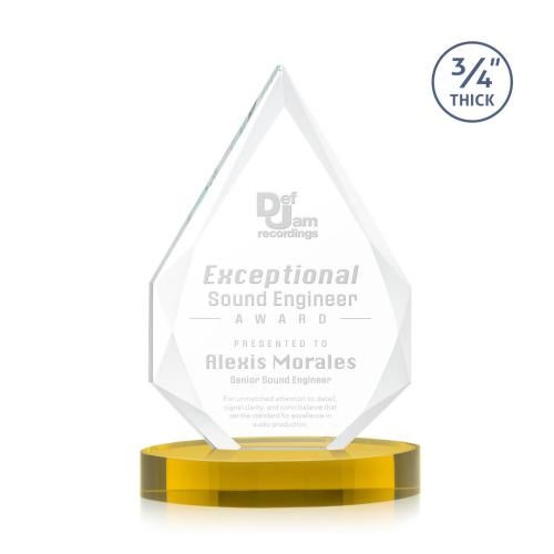Corporate Awards - Crystal Awards - Hawthorne Gold on Alberton Base Arch & Crescent Crystal Award