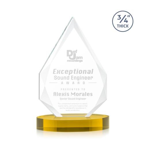 Corporate Awards - Crystal Awards - Hawthorne Gold on Alberton Base Peak Crystal Award