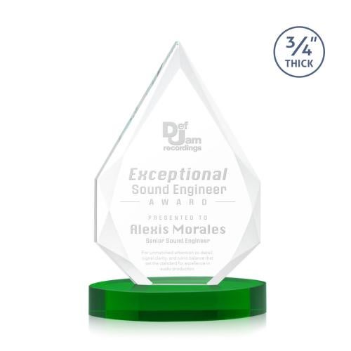 Corporate Awards - Crystal Awards - Hawthorne Green on Alberton Base Arch & Crescent Crystal Award