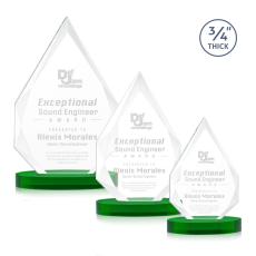 Hawthorne Green on Alberton Base Arch & Crescent Crystal Award - Colored Crystal