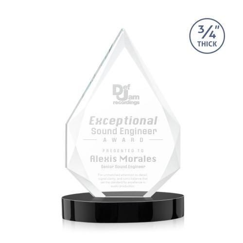 Corporate Awards - Crystal Awards - Hawthorne Black on Alberton Base Arch & Crescent Crystal Award