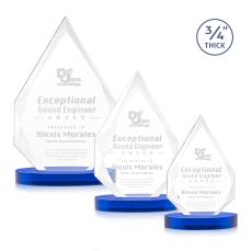 Hawthorne Blue on Alberton Base Peak Crystal Award - Sales Awards