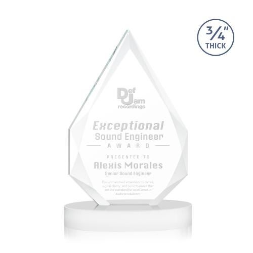 Corporate Awards - Crystal Awards - Hawthorne White on Alberton Base Peak Crystal Award