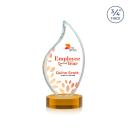 Odessy Full Color Amber on Alberton Base Flame Crystal Award