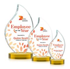 Odessy Full Color Gold on Alberton Base Flame Crystal Award - Crystal Flame Awards