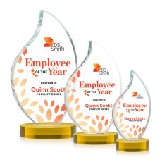 Odessy Full Color Gold on Alberton Base Flame Crystal Award - Corporate Awards