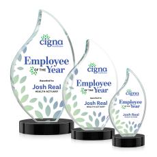 Odessy Full Color Black on Alberton Base Flame Crystal Award - Crystal Flame Awards