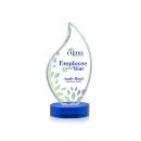 Odessy Full Color Blue on Alberton Base Flame Crystal Award