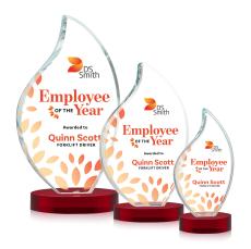 Odessy Full Color Red on Alberton Base Flame Crystal Award - Crystal Flame Awards