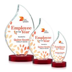 Odessy Full Color Red on Alberton Base Flame Crystal Award - Corporate Awards