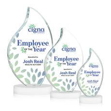 Odessy Full Color White on Alberton Base Flame Crystal Award - Crystal Flame Awards