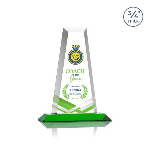 Corporate Awards - Crystal Awards - Imperial Full Color Green Crystal Award