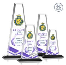 Imperial Full Color Black Obelisk Crystal Award - Sales Awards