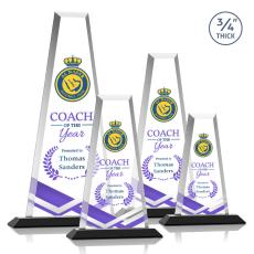Imperial Full Color Black Obelisk Crystal Award - Crystal Pillar Awards