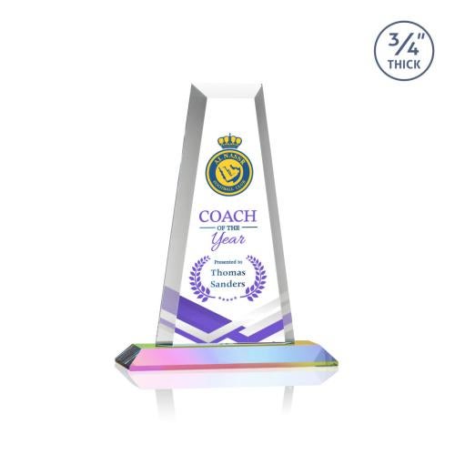 Corporate Awards - Crystal Awards - Imperial Full Color Prismatic Obelisk Crystal Award