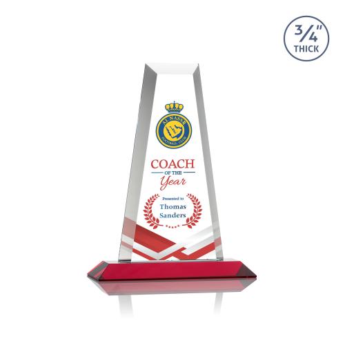 Corporate Awards - Crystal Awards - Imperial Full Color Red Crystal Award