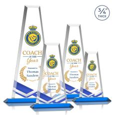 Imperial Full Color Sky Blue Obelisk Crystal Award - Sales Awards