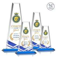 Imperial Full Color Sky Blue Obelisk Crystal Award - Corporate Awards