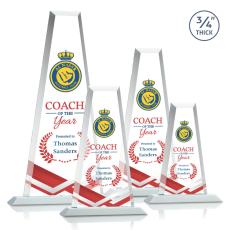 Imperial Full Color White Obelisk Crystal Award - Corporate Awards